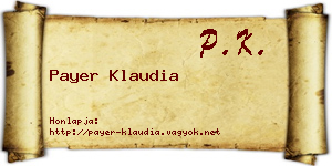 Payer Klaudia névjegykártya